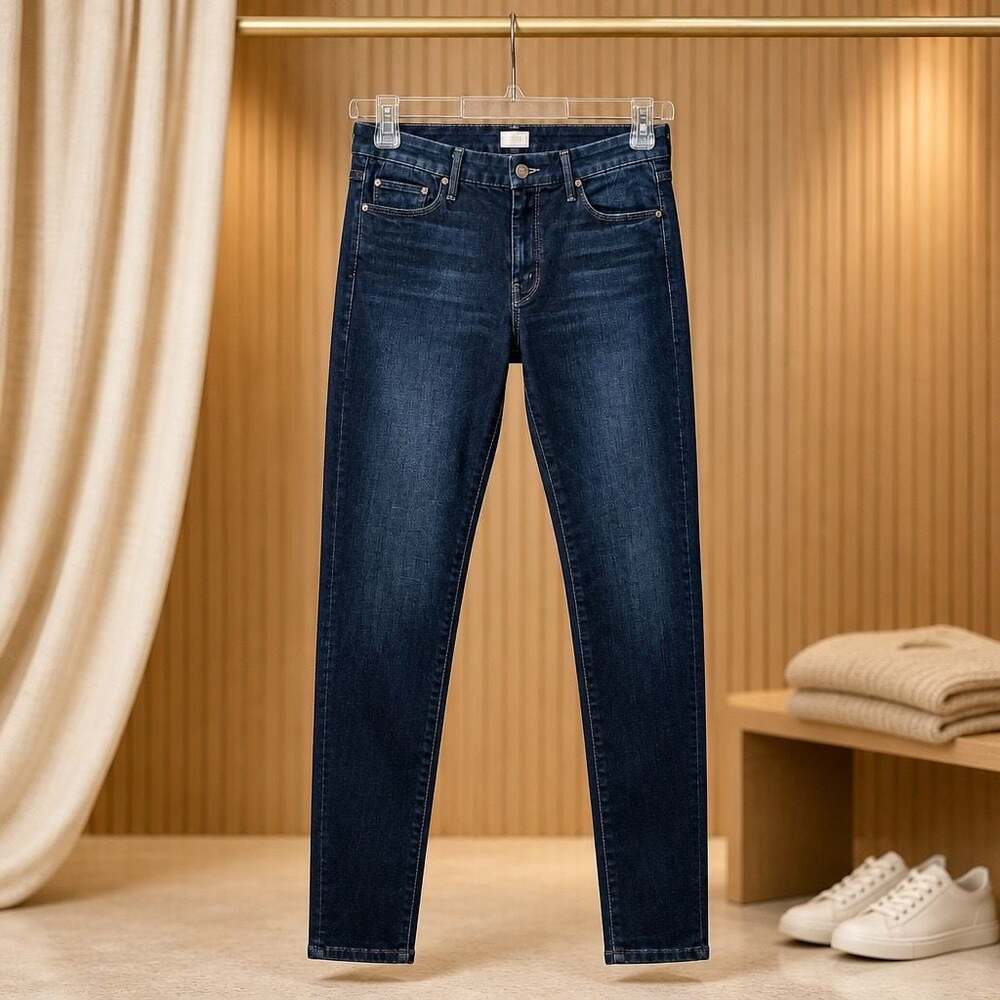 MOTHER The Looker Mid-Rise Skinny Jeans in Dark Wash #1107